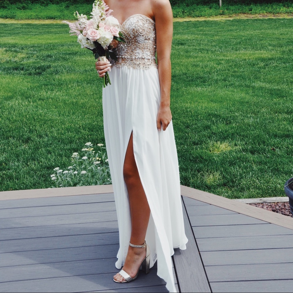 david’s bridal white prom dress